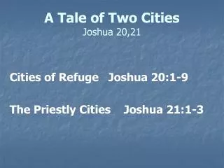 A Tale of Two Cities Joshua 20,21
