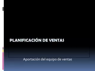 planificaci n de ventas