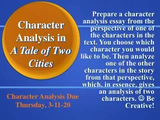 Character Analysis in A Tale of Two Cities