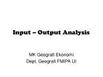 Input – Output Analysis - slide 1