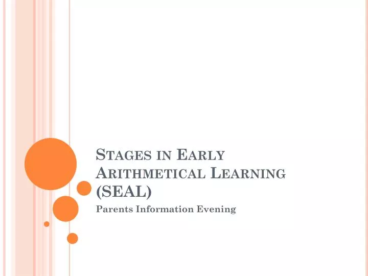stages in early arithmetical learning seal