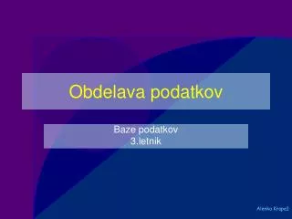 obdelava podatkov