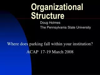 Organizational Structure