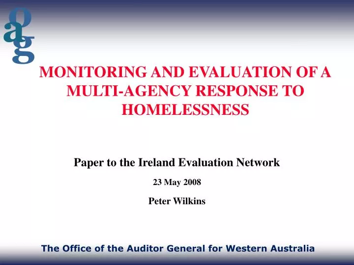 monitoring and evaluation of a multi agency response to homelessness