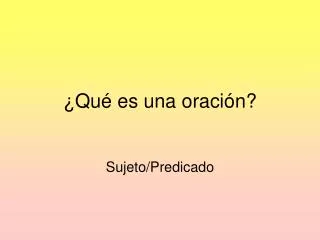 qu es una oraci n