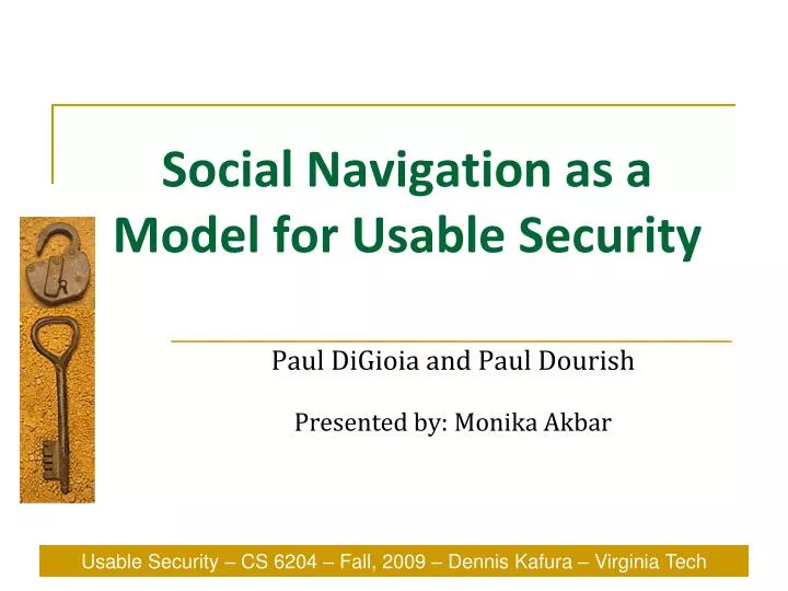 social navigation as a model for usable security