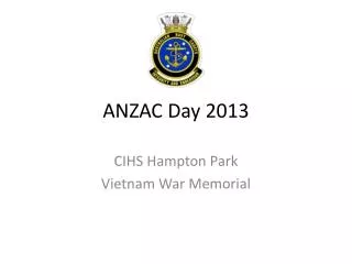 ANZAC Day 2013