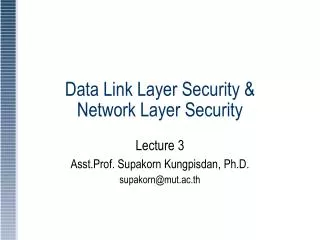 Data Link Layer Security &amp; Network Layer Security