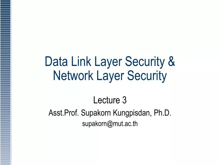 data link layer security network layer security
