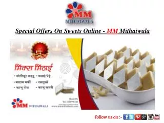 Special Offers On Sweets Online - MM Mithaiwala