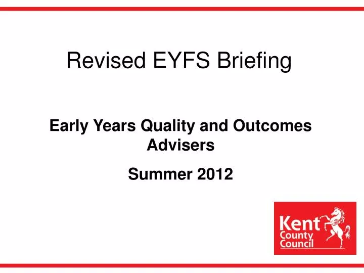 revised eyfs briefing