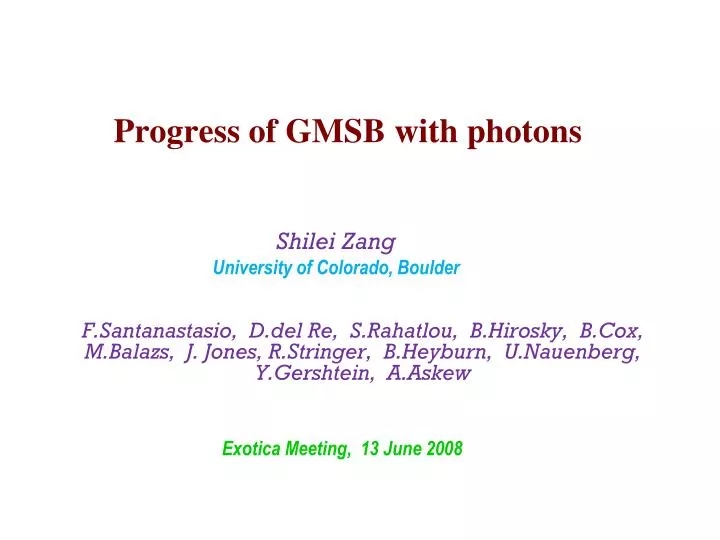 progress of gmsb with photons