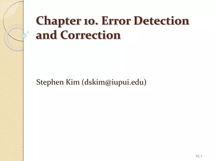 chapter 10 error detection and correction