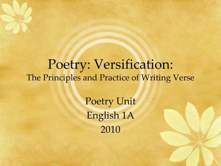 poetry versification the principles and practice of writing verse