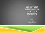Department intervention tools for students - slide 1