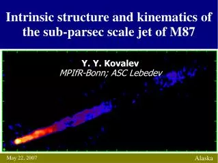 Intrinsic structure and kinematics of the sub-parsec scale jet of M87