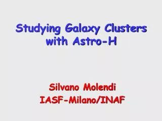 Studying Galaxy Clusters with Astro -H