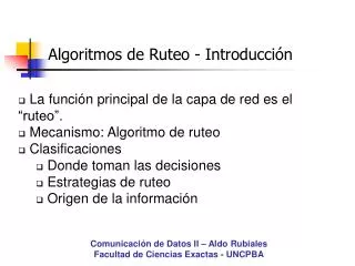 algoritmos de ruteo introducci n