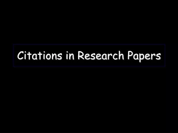citations in research papers