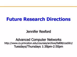 Future Research Directions