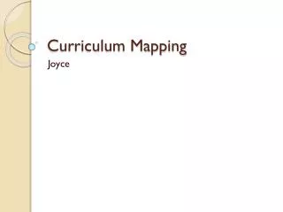 Curriculum Mapping