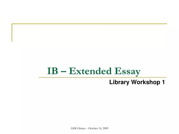 ib extended essay