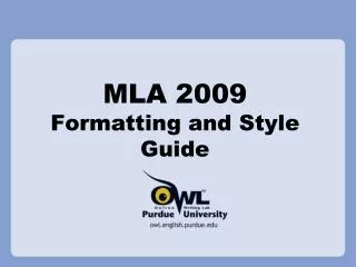 mla 2009 formatting and style guide