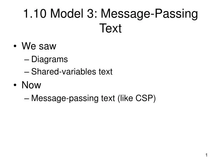 1 10 model 3 message passing text