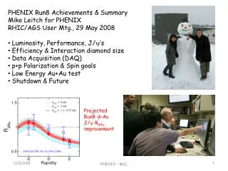 PHENIX Run8 Achievements &amp; Summary Mike Leitch for PHENIX RHIC/AGS User Mtg., 29 May 2008