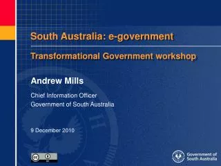 South Australia: e-government Transformational Government workshop