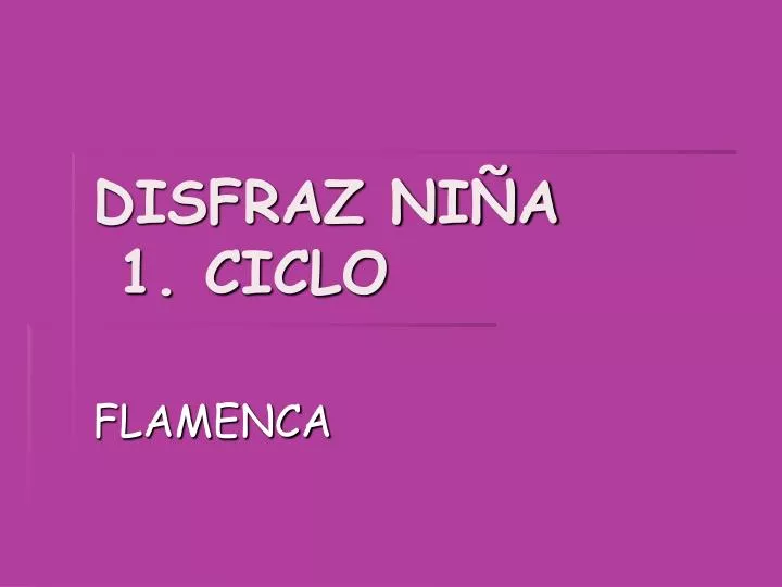 disfraz ni a 1 ciclo