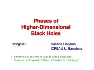 Phases of Higher-Dimensional Black Holes