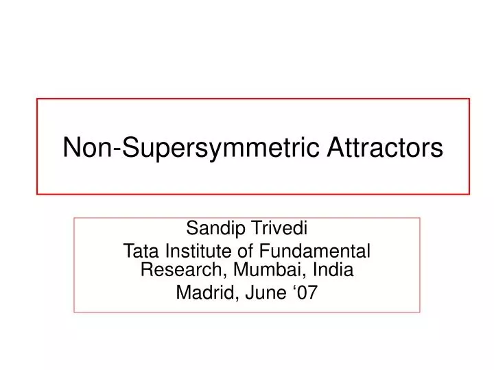 non supersymmetric attractors