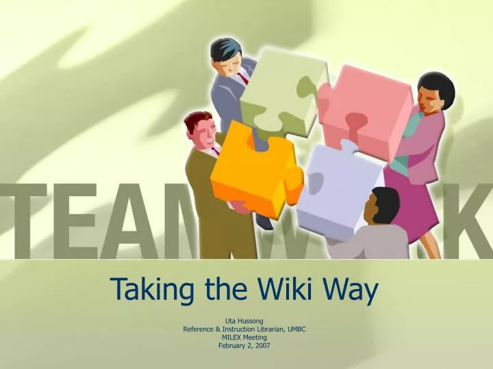 taking the wiki way