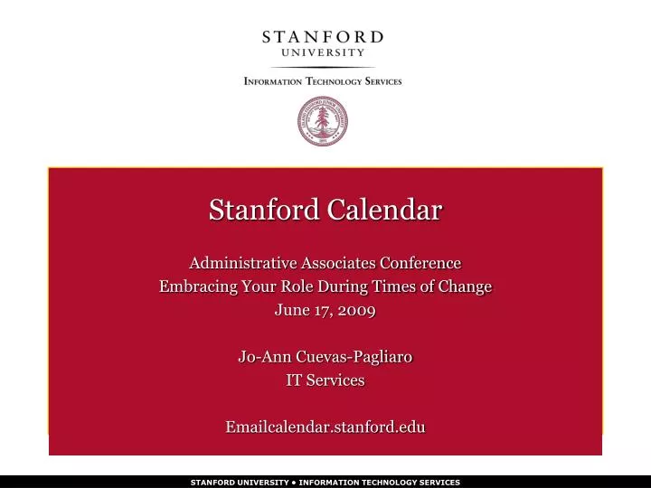 PPT Stanford Calendar PowerPoint Presentation free download ID:5336597