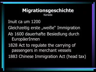 migrationsgeschichte kanada