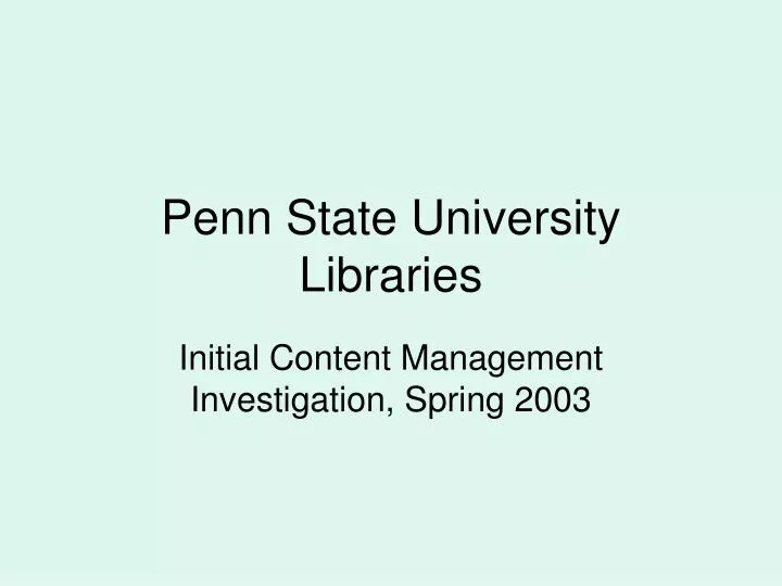 penn state university libraries