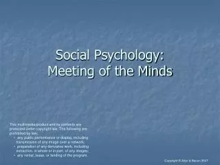 Social Psychology: Meeting of the Minds