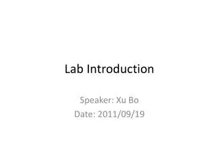 lab introduction