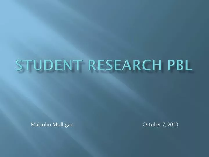 student research pbl