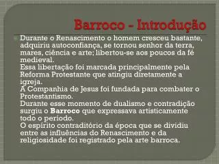 barroco introdu o
