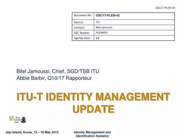 itu t identity management update
