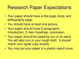 Research Paper Expectations