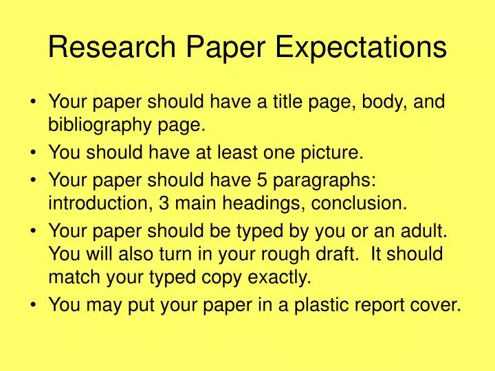 research paper expectations