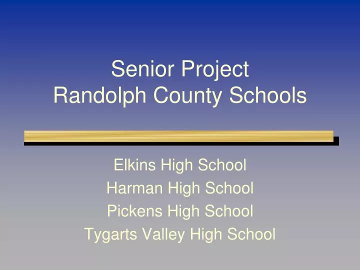 senior project randolph county schools