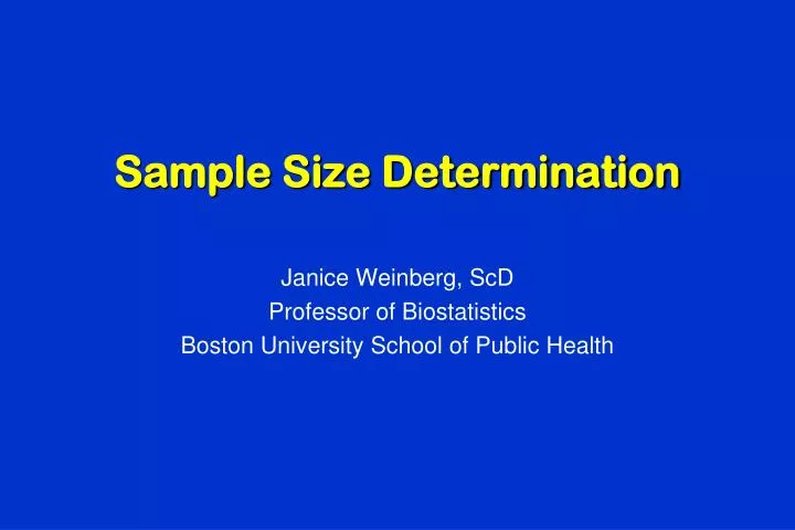sample size determination