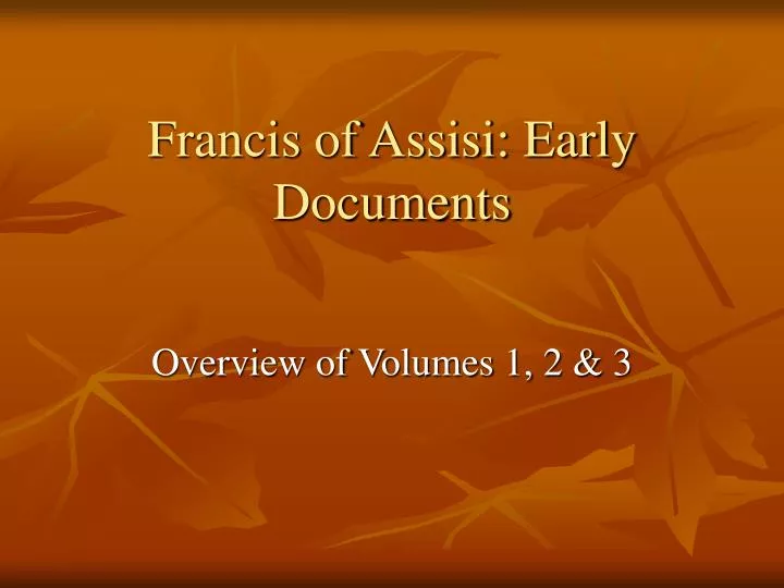 francis of assisi early documents