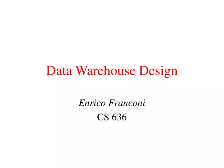 data warehouse design