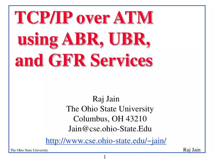 tcp ip over atm using abr ubr and gfr services
