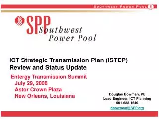 ICT Strategic Transmission Plan (ISTEP) Review and Status Update